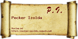 Pecker Izolda névjegykártya